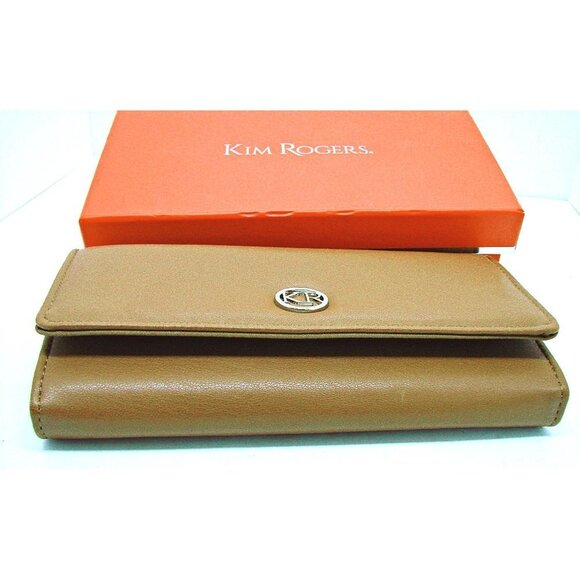 Kim Rogers Full Functional Clutch Wallet With Safe Keeper Liner RFID Cognac NIB - Picture 2 of 11